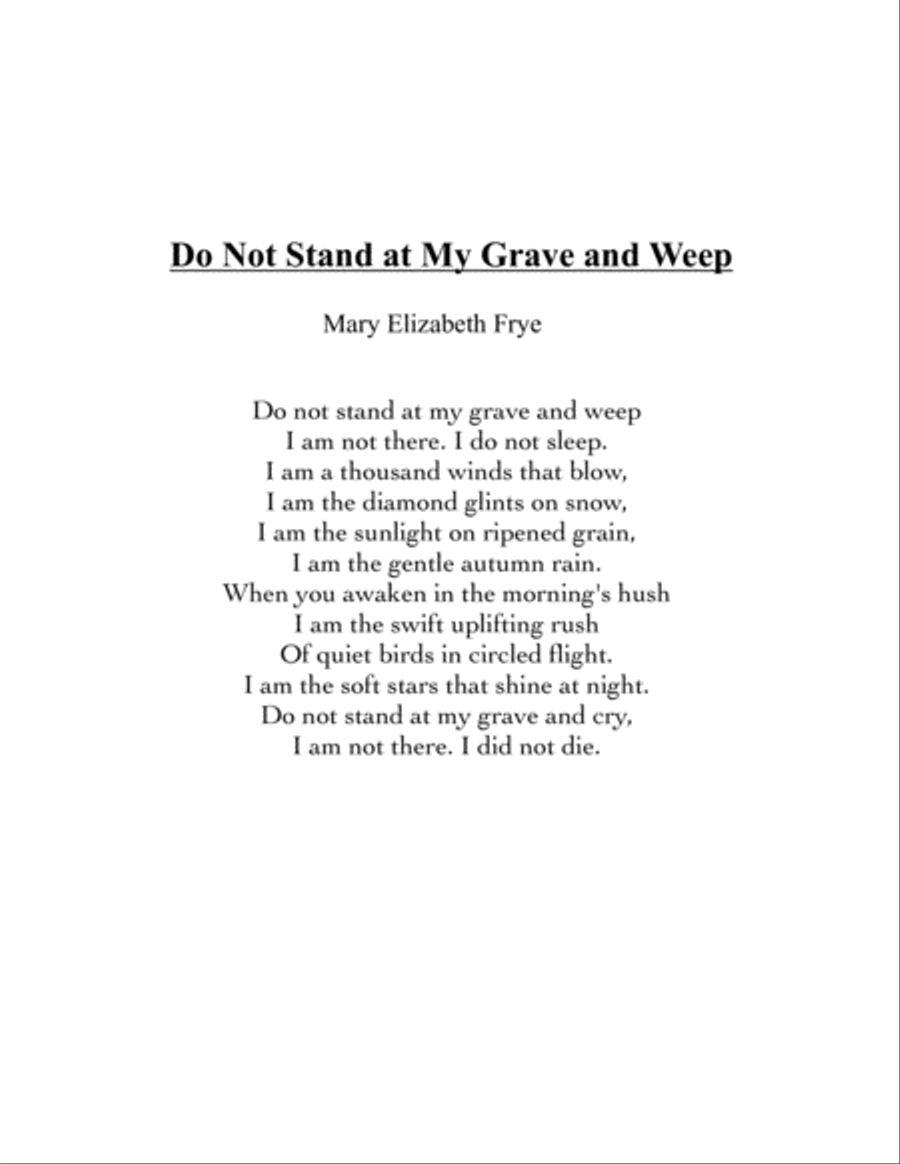 Do Not Stand at My Grave and Weep Tenor Voice scores gallery preview page 2