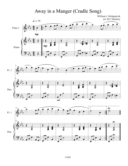 Away in a Manger (Cradle Song) for Flute with piano accompaniment image number null