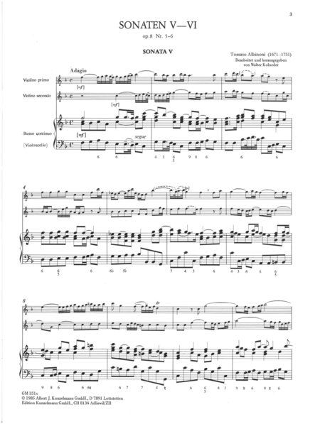 6 Balletti and Sonatas Op. 8/5-6