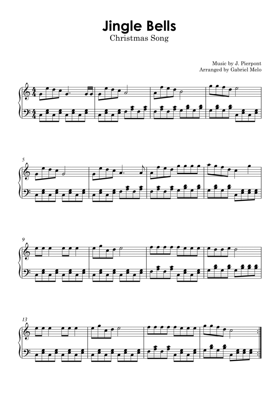 Jingle Bells Jingle Bells Piano Solo scores gallery preview page 1