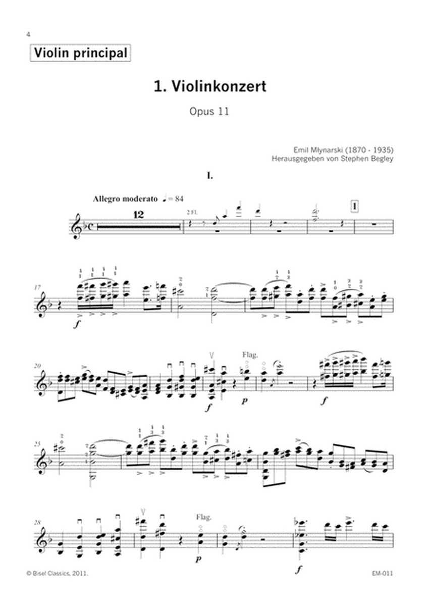1. Violinkonzert, Opus 11 - Violin Principal