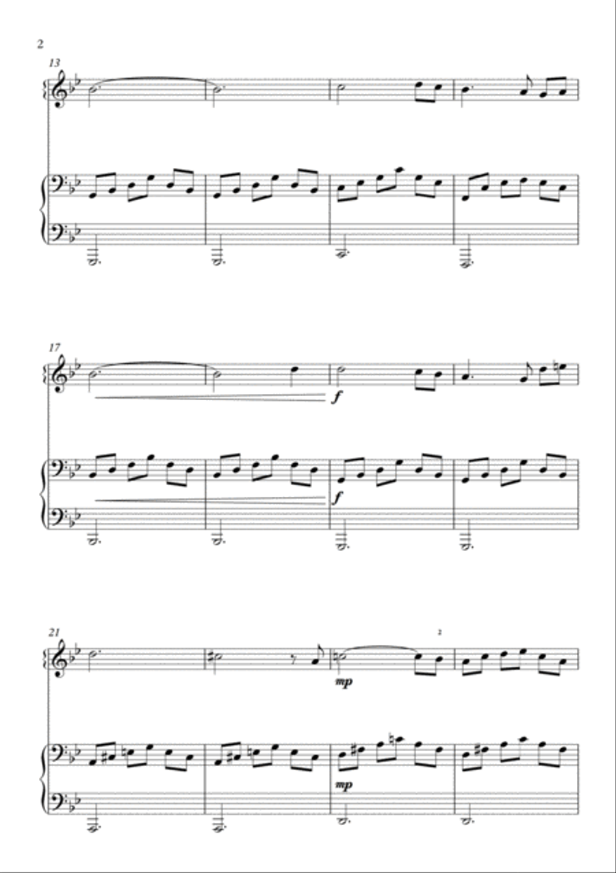 Ave Maria - for violin and piano Bb Major Violin Solo scores gallery preview page 3