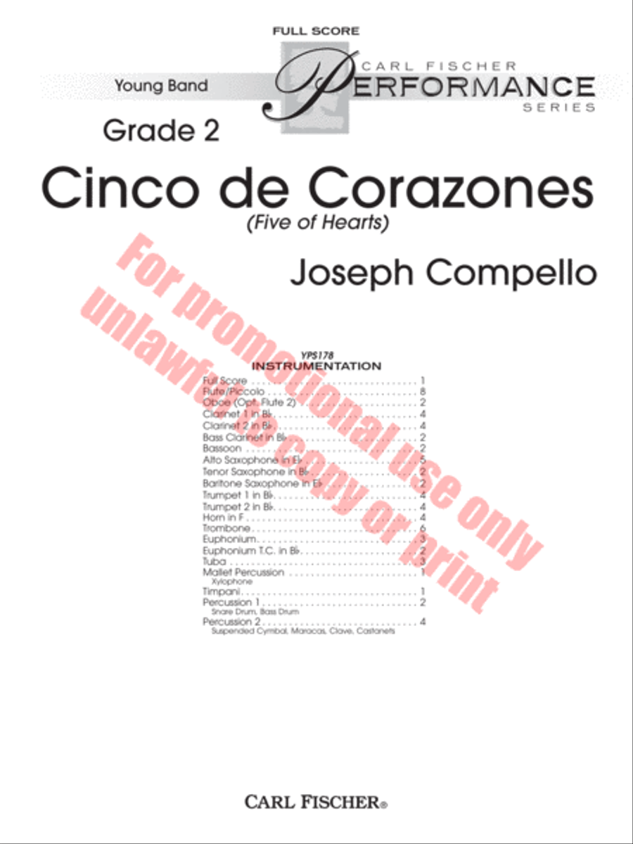 Cinco de Corazones Concert Band scores gallery preview page 2