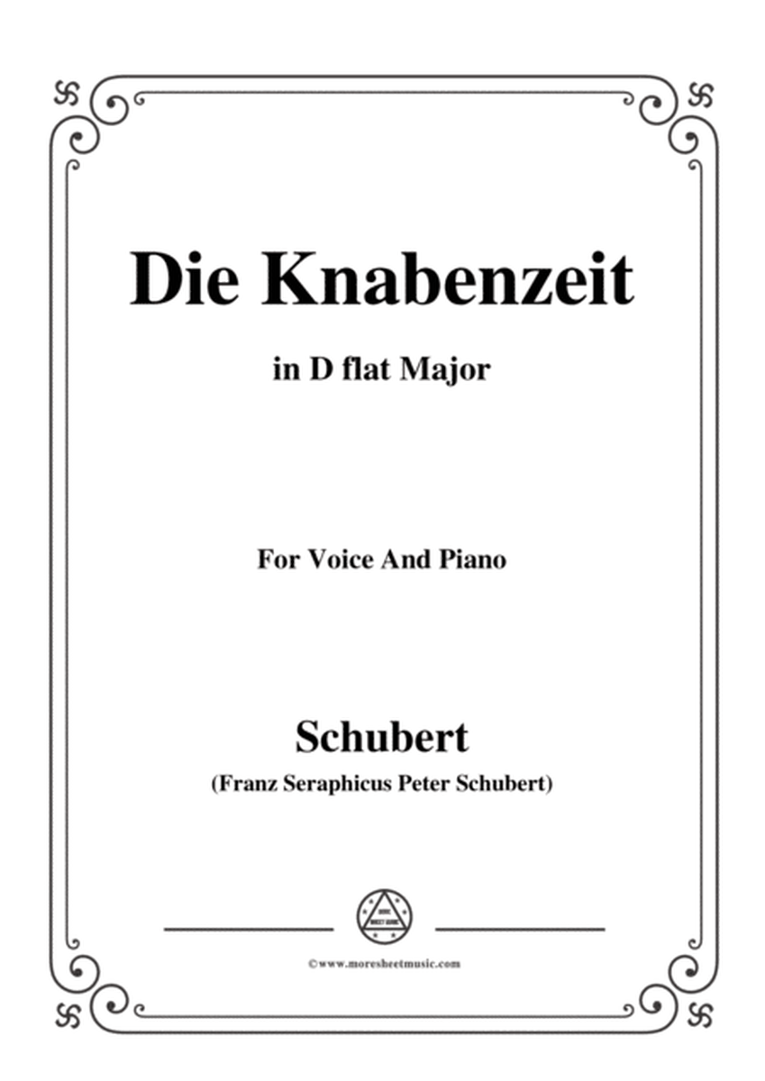 Schubert-Die Knabenzeit,in D flat Major,for Voice&Piano image number null