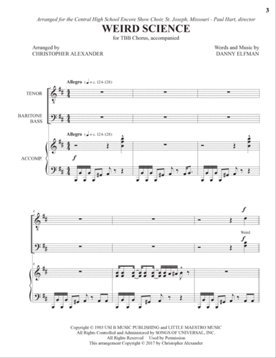 Weird Science 3-Part scores gallery preview page 3