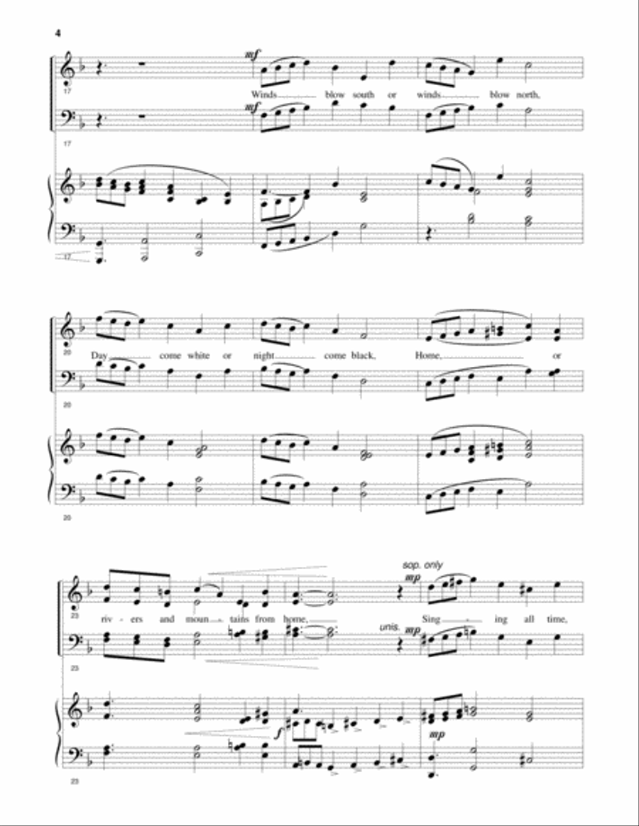 Shine! Shine! Shine! for SATB voices and piano 4-Part scores gallery preview page 4