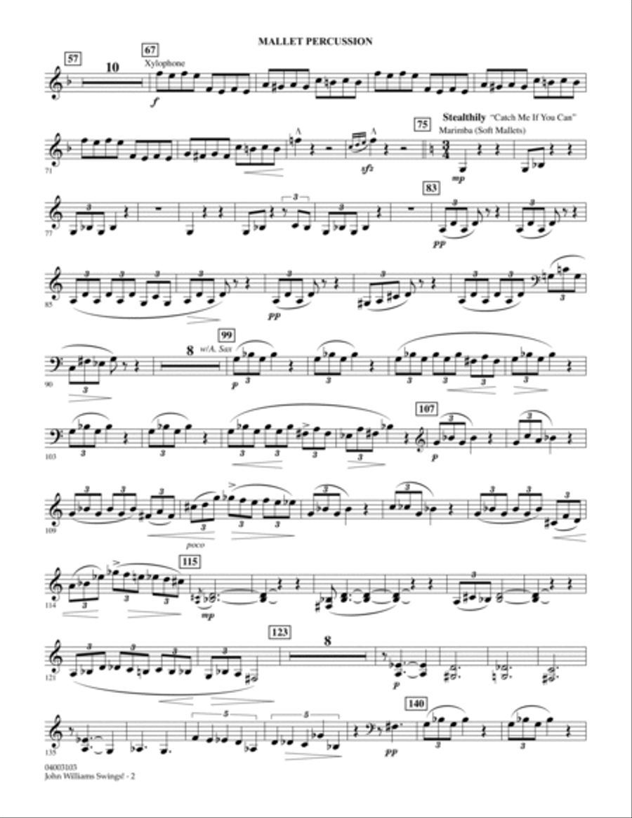John Williams Swings! - Mallet Percussion Concert Band scores gallery preview page 2