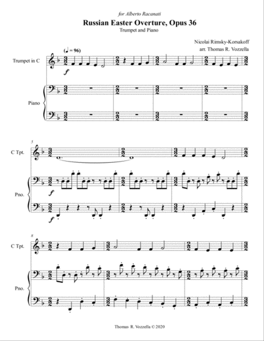 Russian Easter Overture (Trumpet & Piano) Trumpet Solo scores gallery preview page 2