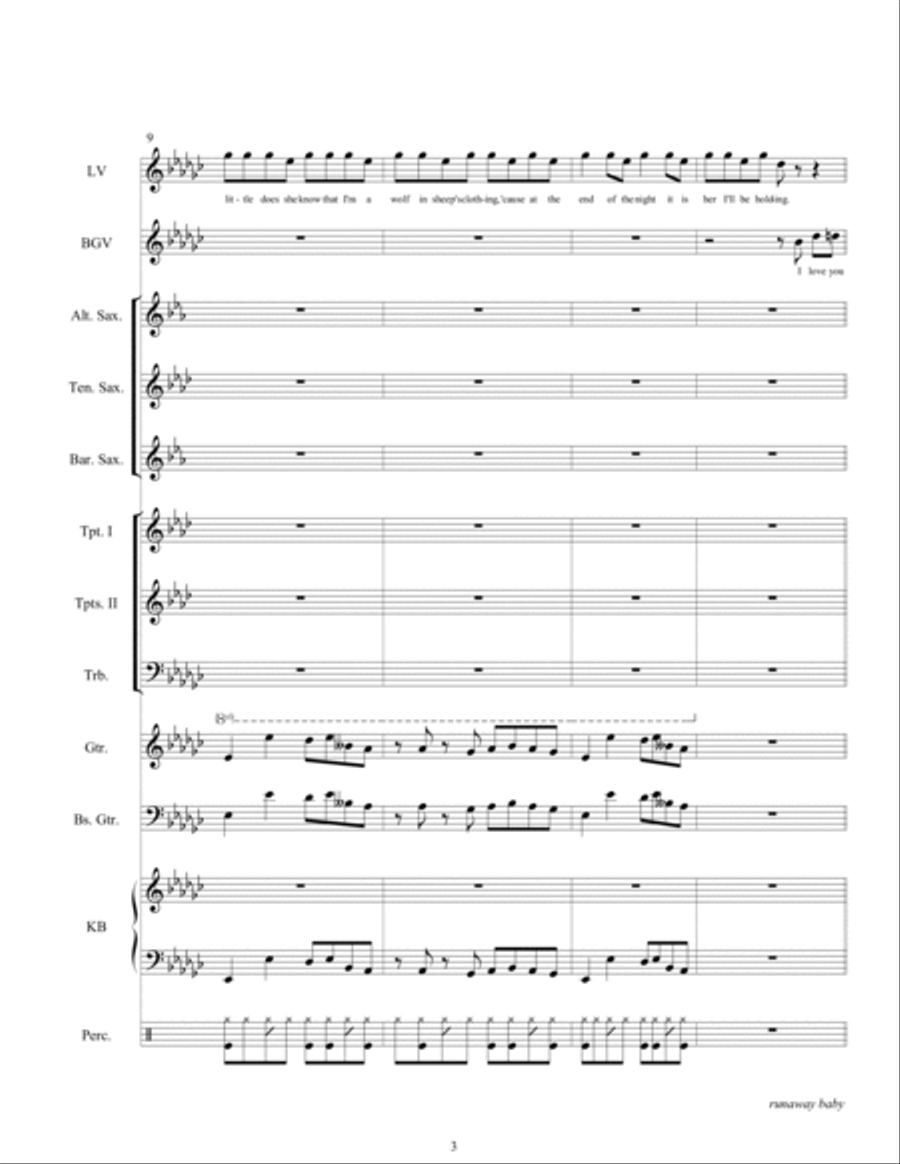 Runaway Baby Tenor Saxophone scores gallery preview page 5