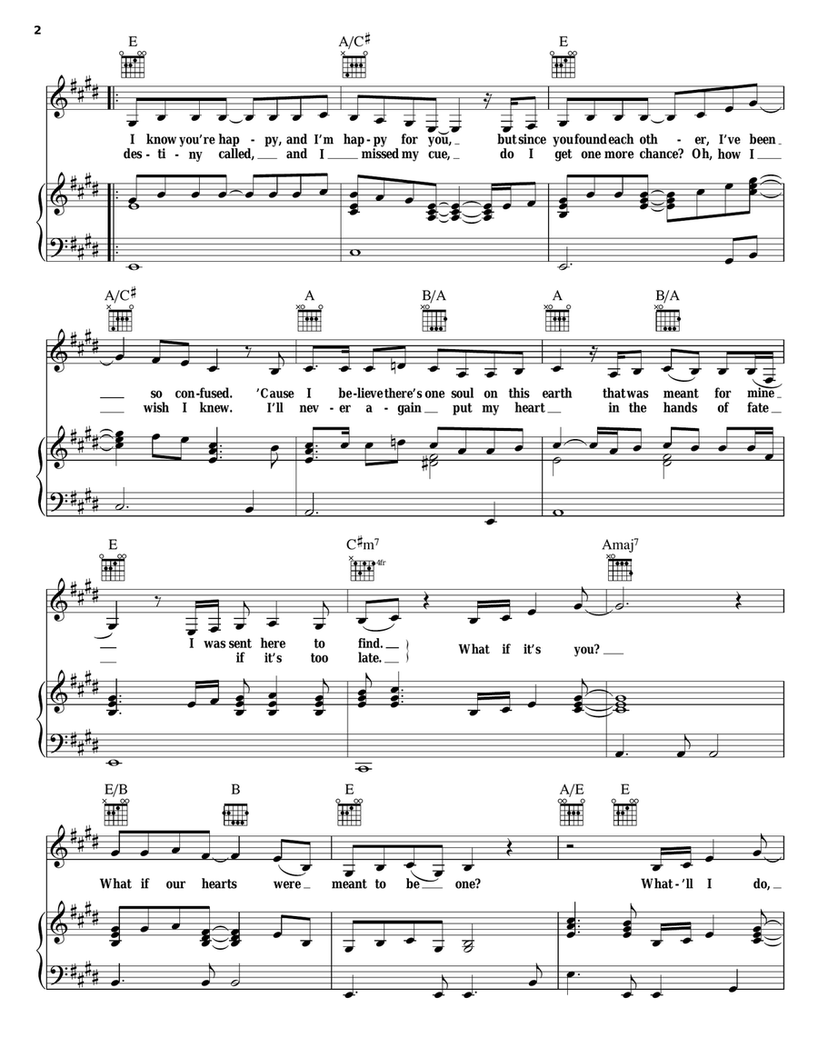 What If It's You Piano, Vocal, Guitar scores gallery preview page 2