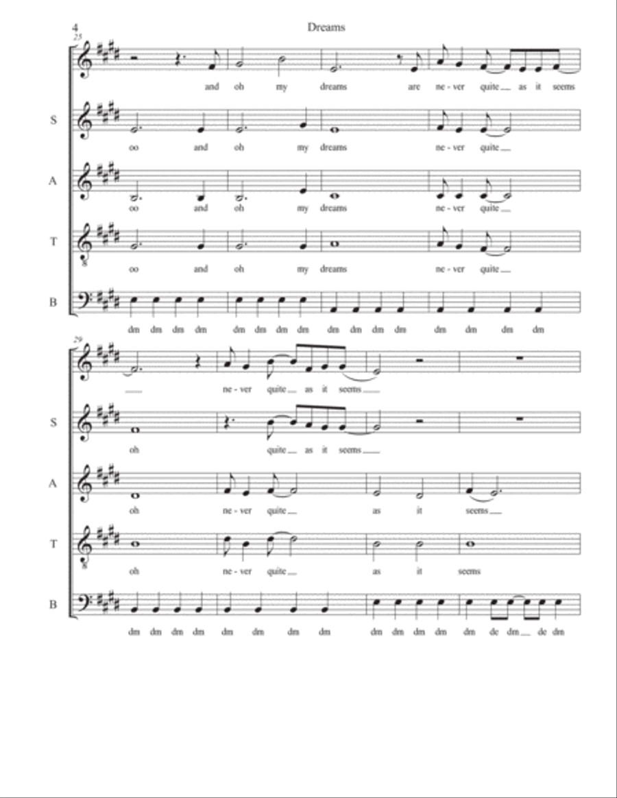 Dreams 4-Part scores gallery preview page 4