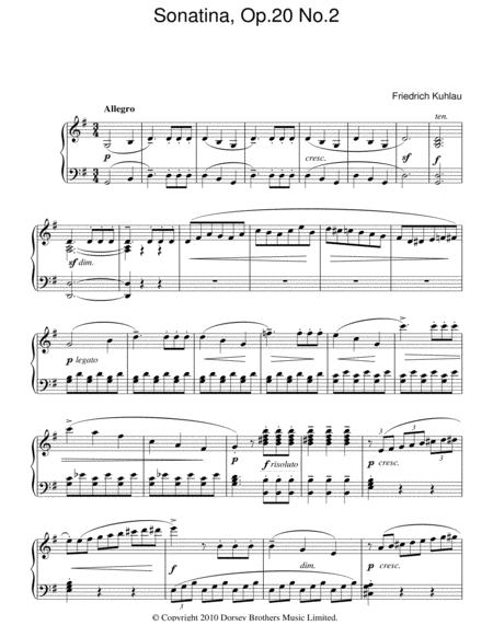 Sonatina, Op. 20, No. 2