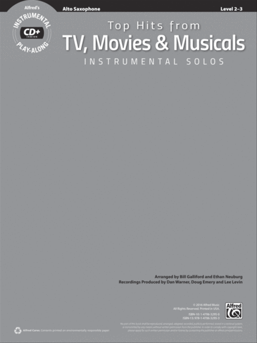 Top Hits from TV, Movies & Musicals Instrumental Solos Alto Saxophone scores gallery preview page 7
