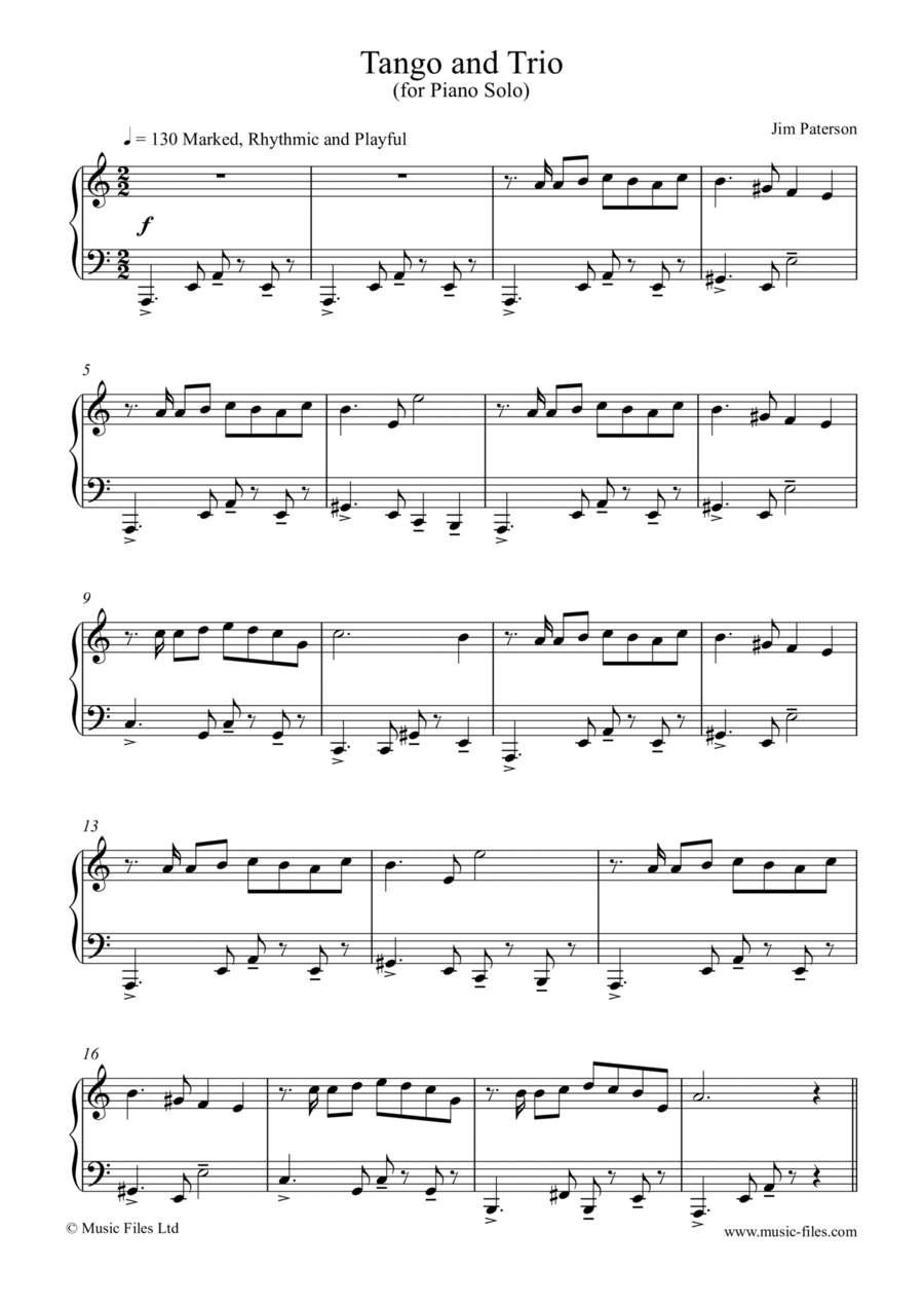 Tango and Trio (Piano Solo) Piano Solo scores gallery preview page 1