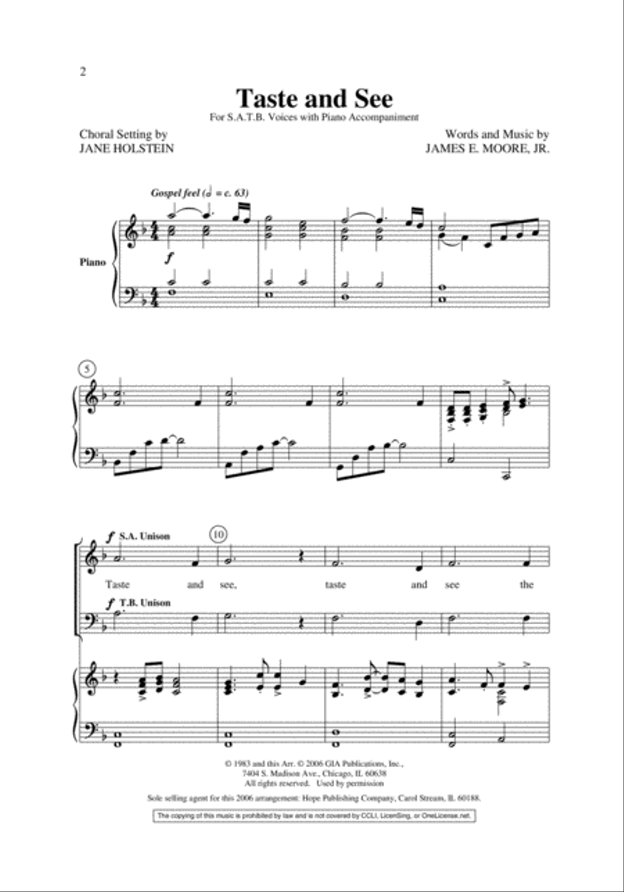 Taste and See 4-Part scores gallery preview page 2
