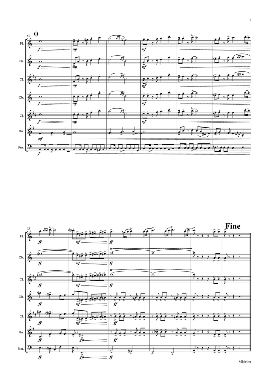 Misirlou - Pulp Fiction - Wind Quintet Woodwind Quintet scores gallery preview page 5