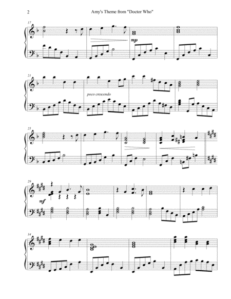 Amy's Theme Piano Solo - Digital Sheet Music