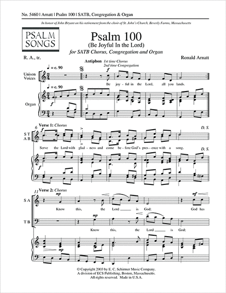 Psalm 100 (Be Joyful in the Lord) image number null