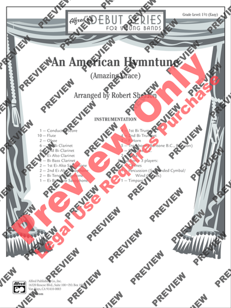 An American Hymntune (Amazing Grace) Concert Band scores gallery preview page 2