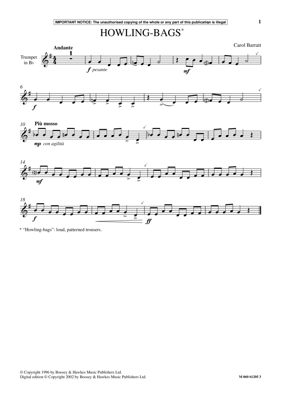 Howling Bags Howling Bags School and Community scores gallery preview page 1