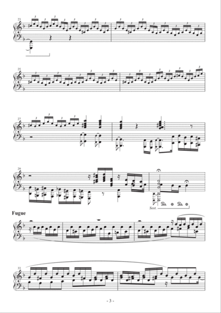 Toccata and Fugue in d minor for the left hand, BWV 565 Piano Solo scores gallery preview page 4
