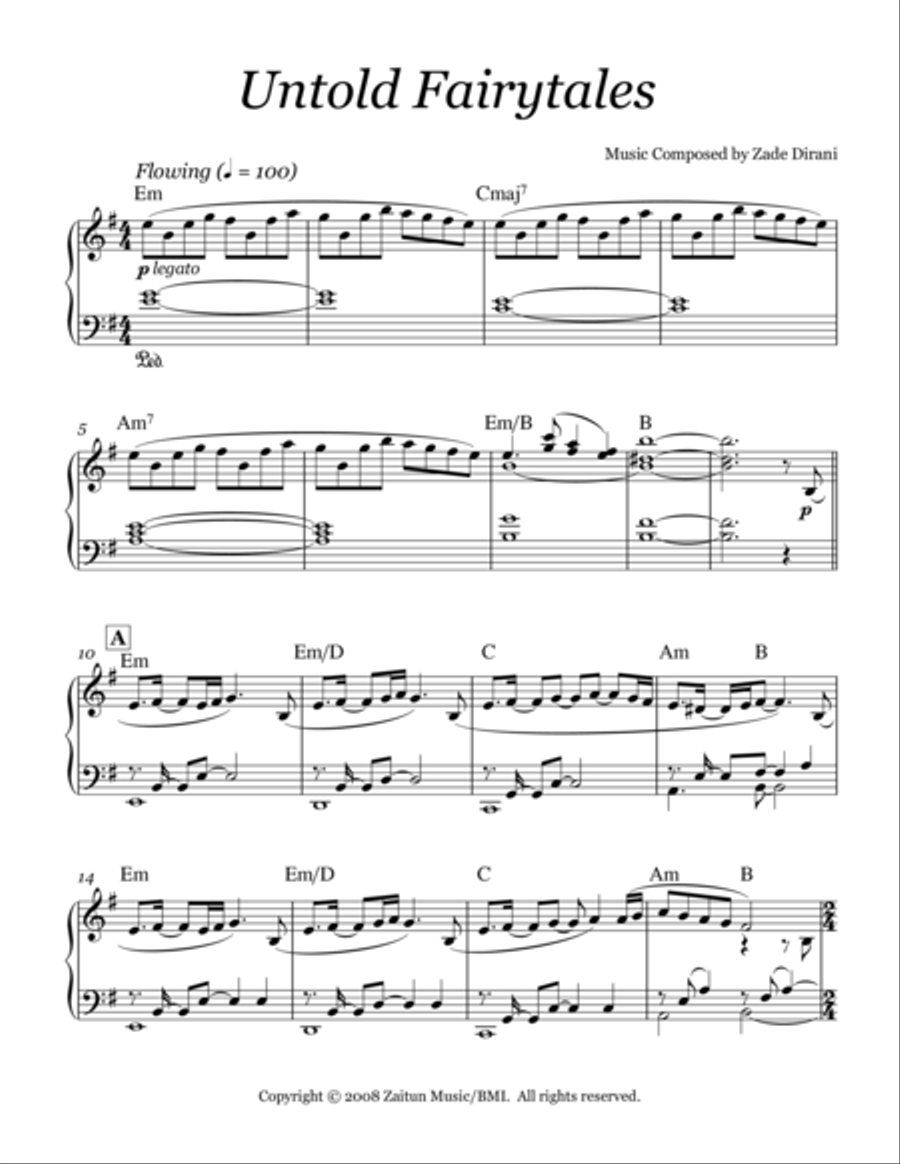 Untold Fairytales Piano Solo scores gallery preview page 1