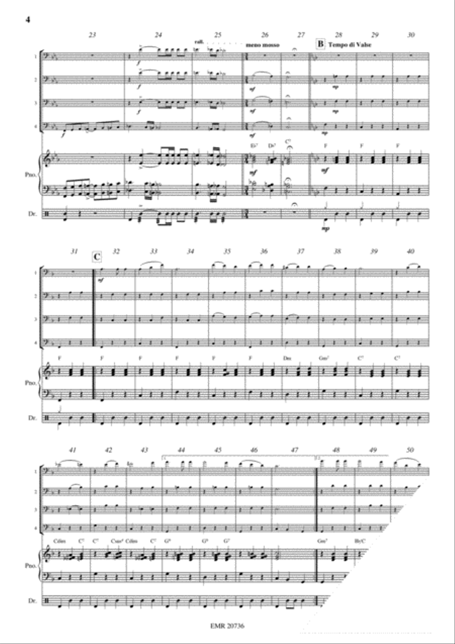 Movie Sequences Euphonium Quartet scores gallery preview page 4