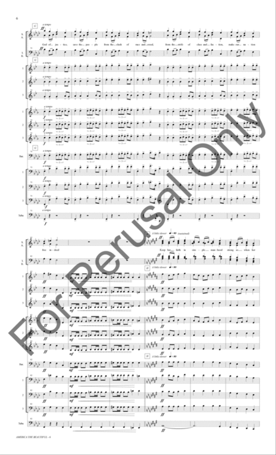 America The Beautiful (Small Brass Ensemble Score/Parts) Choir scores gallery preview page 7