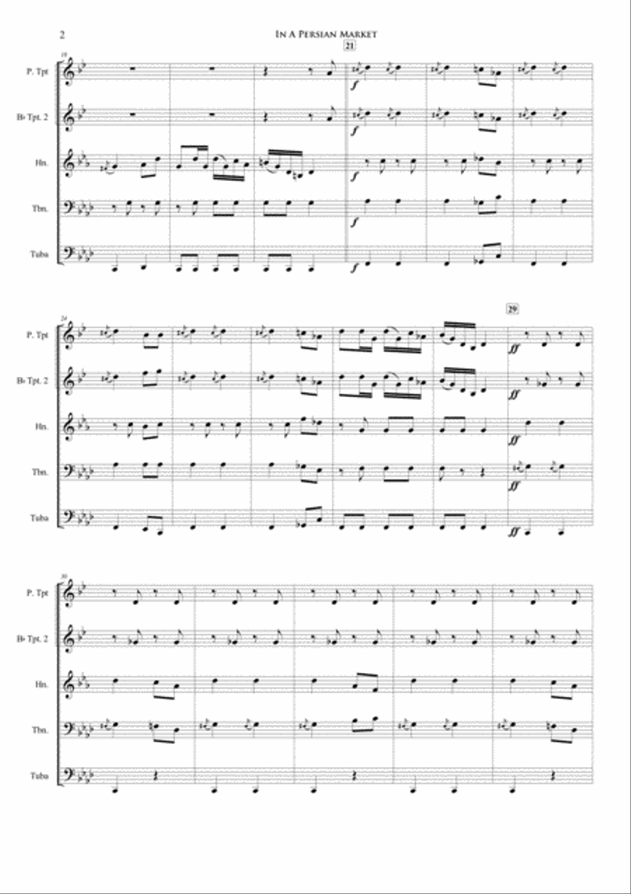 In A Persian Market (Brass Quintet) Brass Quintet scores gallery preview page 2