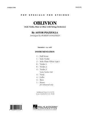 Book cover for Oblivion - Conductor Score (Full Score)