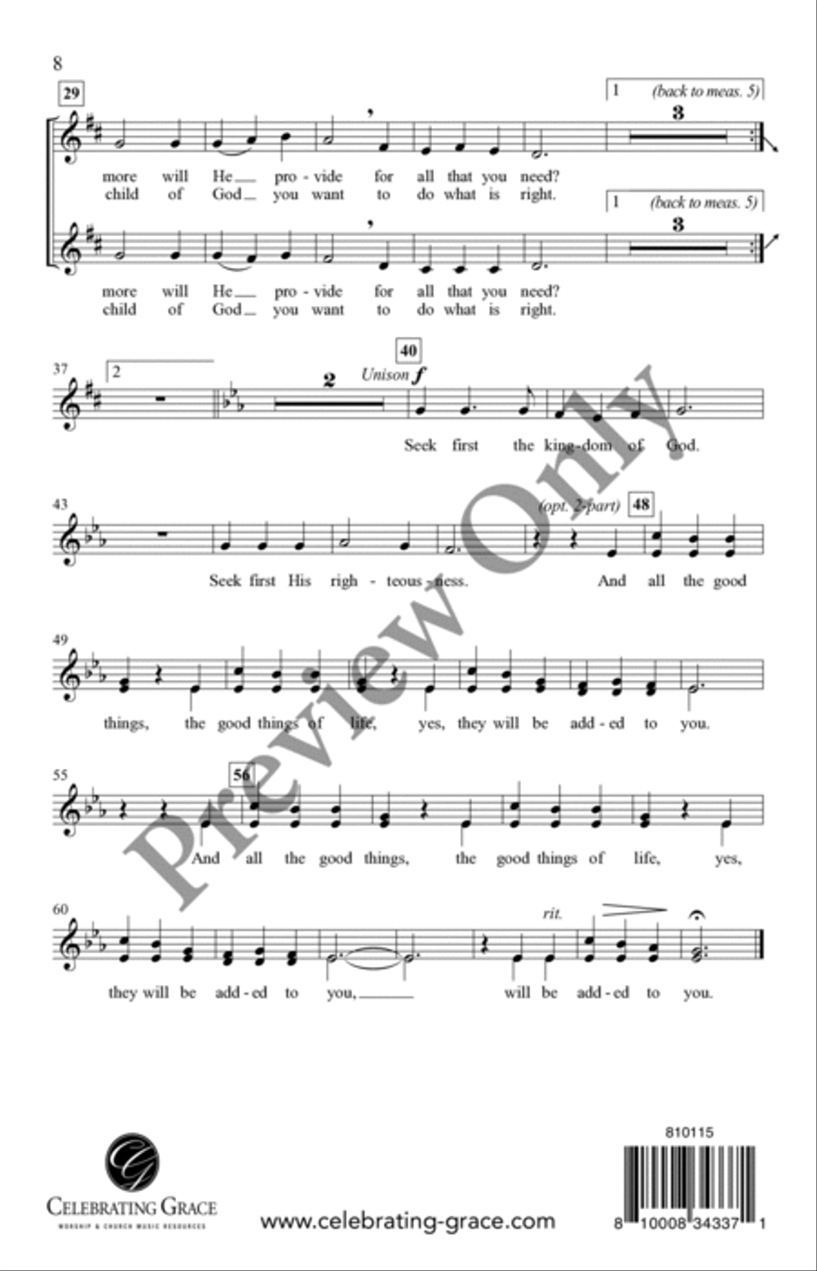 Seek First the Kingdom 4-Part scores gallery preview page 8
