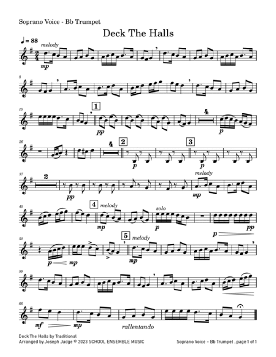 Deck The Halls for Brass Quartet in Schools Brass Quartet scores gallery preview page 6