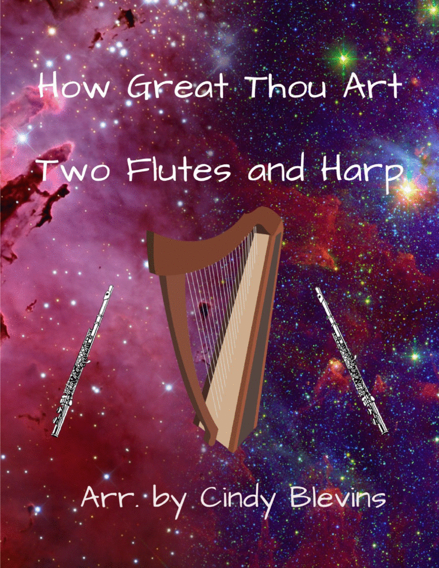 How Great Thou Art, Two Flutes and Harp Flute Duet scores gallery preview page 1