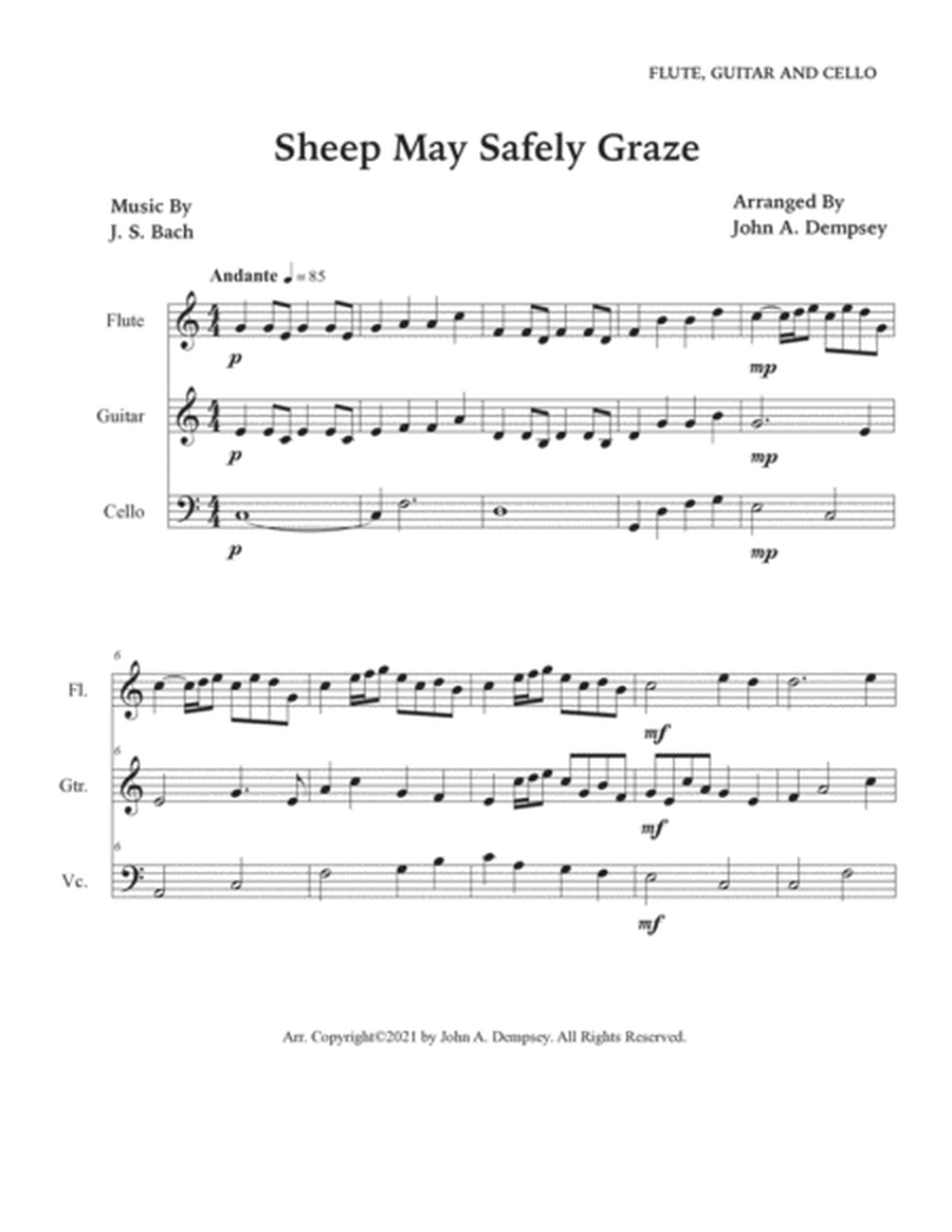 Sheep May Safely Graze (Bach): Trio for Flute, Cello and Guitar image number null