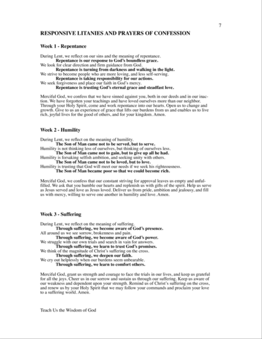 Teach Us the Wisdom of God 4-Part scores gallery preview page 7