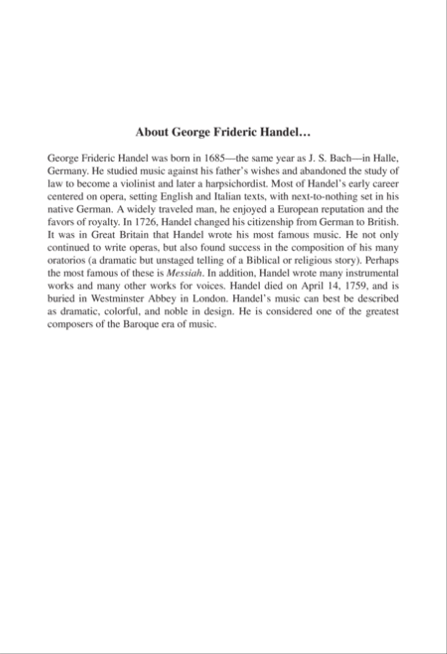 Cantate Deo (from Water Music Suite) 2-Part scores gallery preview page 3