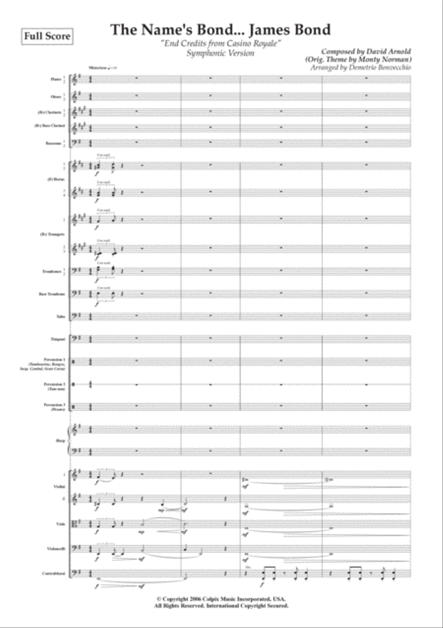 The Name's Bond... James Bond Full Orchestra scores gallery preview page 2