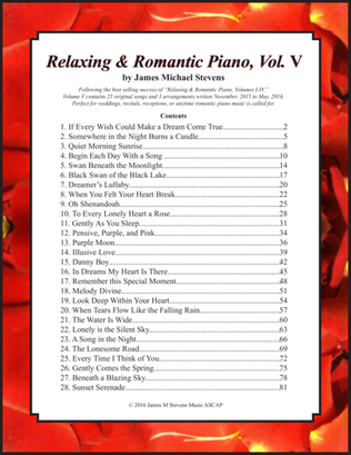Book cover for Relaxing & Romantic Piano, Vol. V