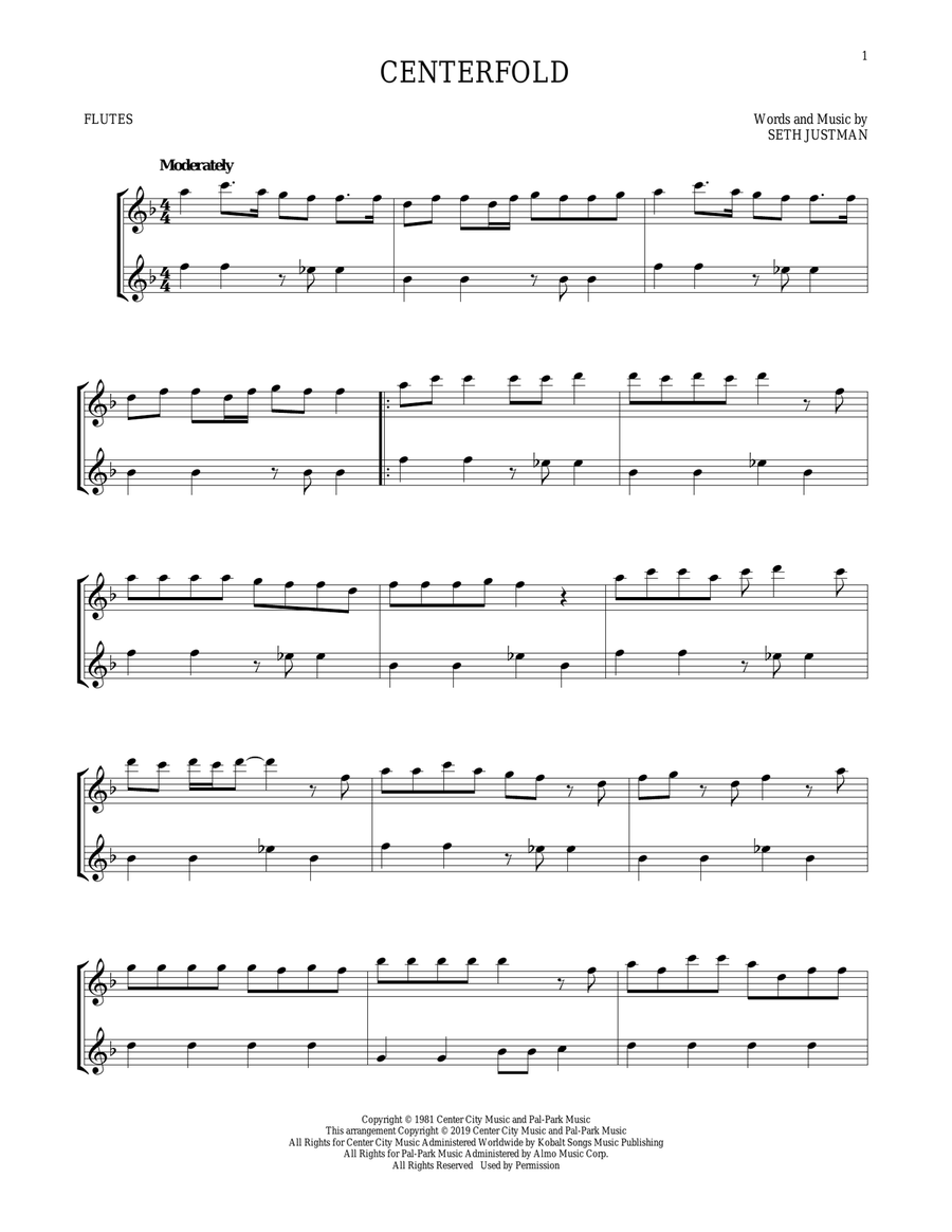 Centerfold Centerfold Flute Duet scores gallery preview page 1