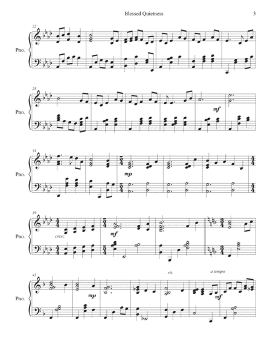Blessed Quietness Piano Solo Piano Solo scores gallery preview page 3