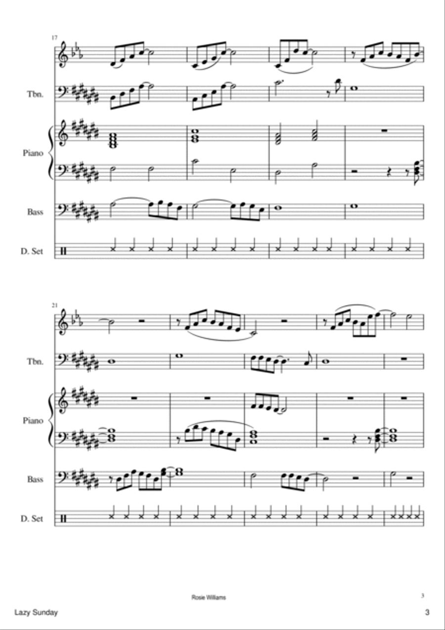 Lazy Sunday Jazz Ensemble scores gallery preview page 4