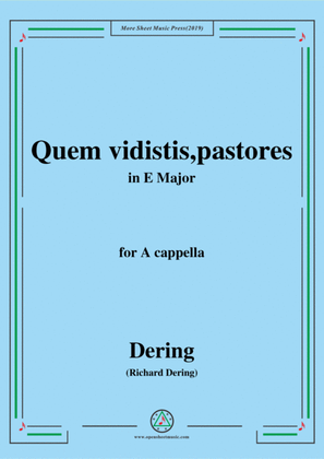 Book cover for Dering-Quem vidistis,pastores,in E Major,A cappella