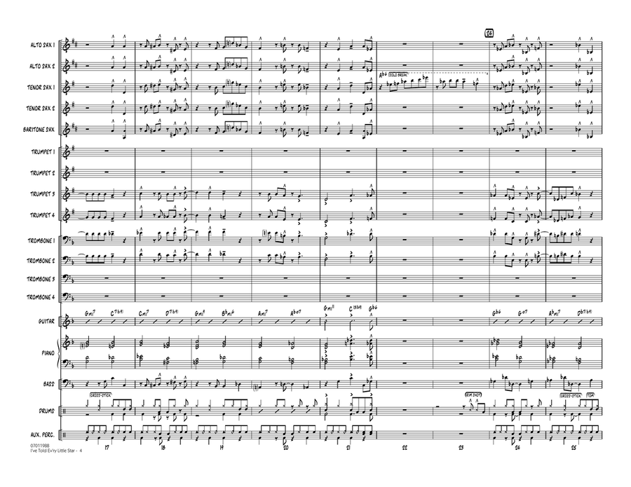 I've Told Ev'ry Little Star - Conductor Score (Full Score) Jazz Ensemble scores gallery preview page 4