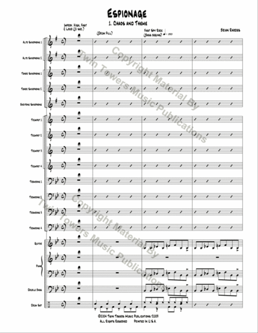 Espionage 1 Espionage 1 Jazz Ensemble scores gallery preview page 3
