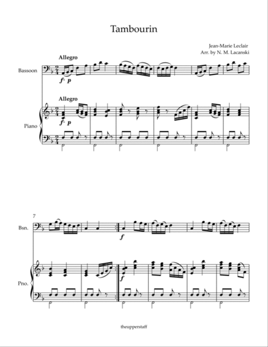 Tambourin Tambourin Bassoon scores gallery preview page 2