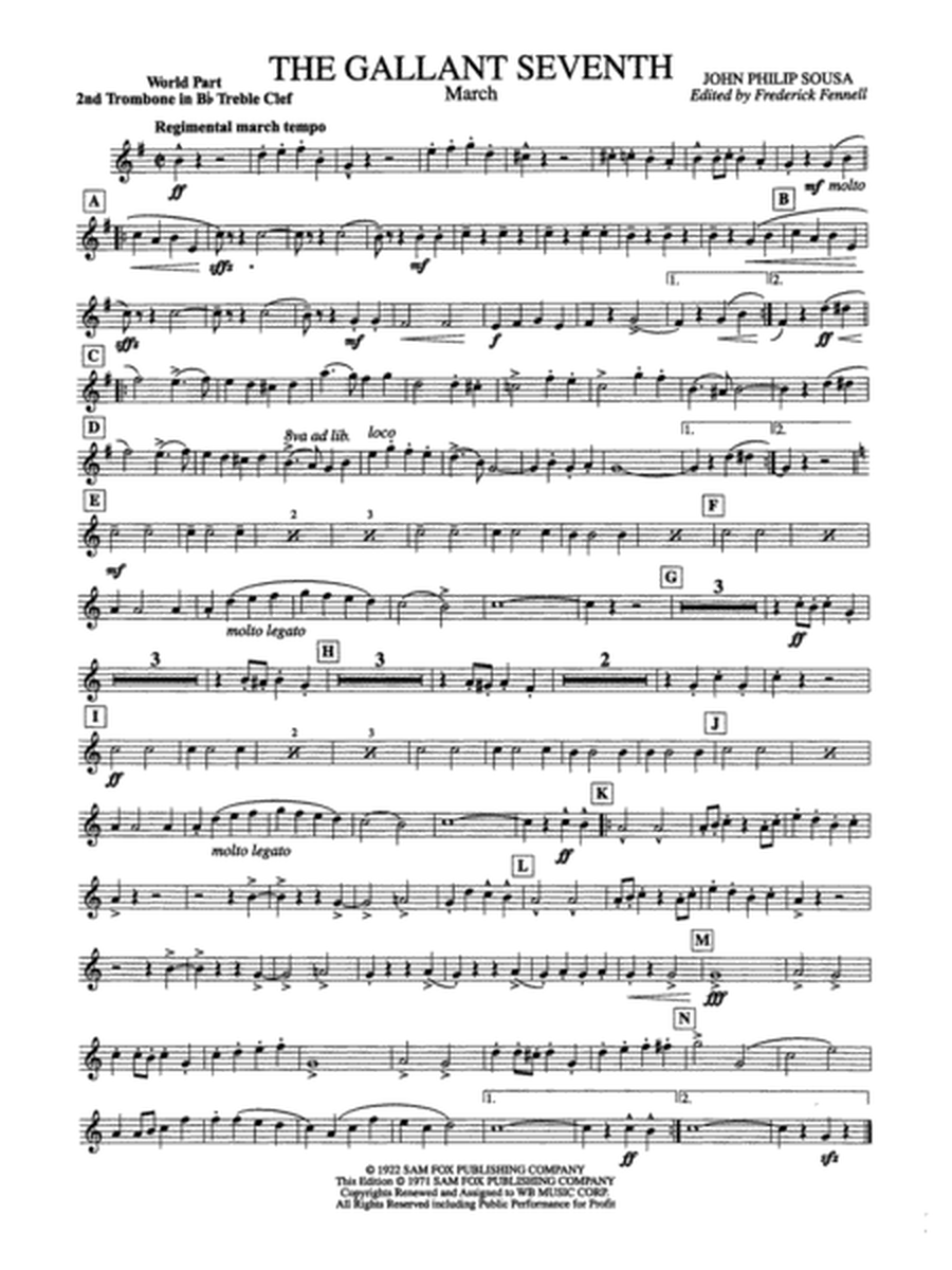 The Gallant Seventh: (wp) 2nd B-flat Trombone T.C.