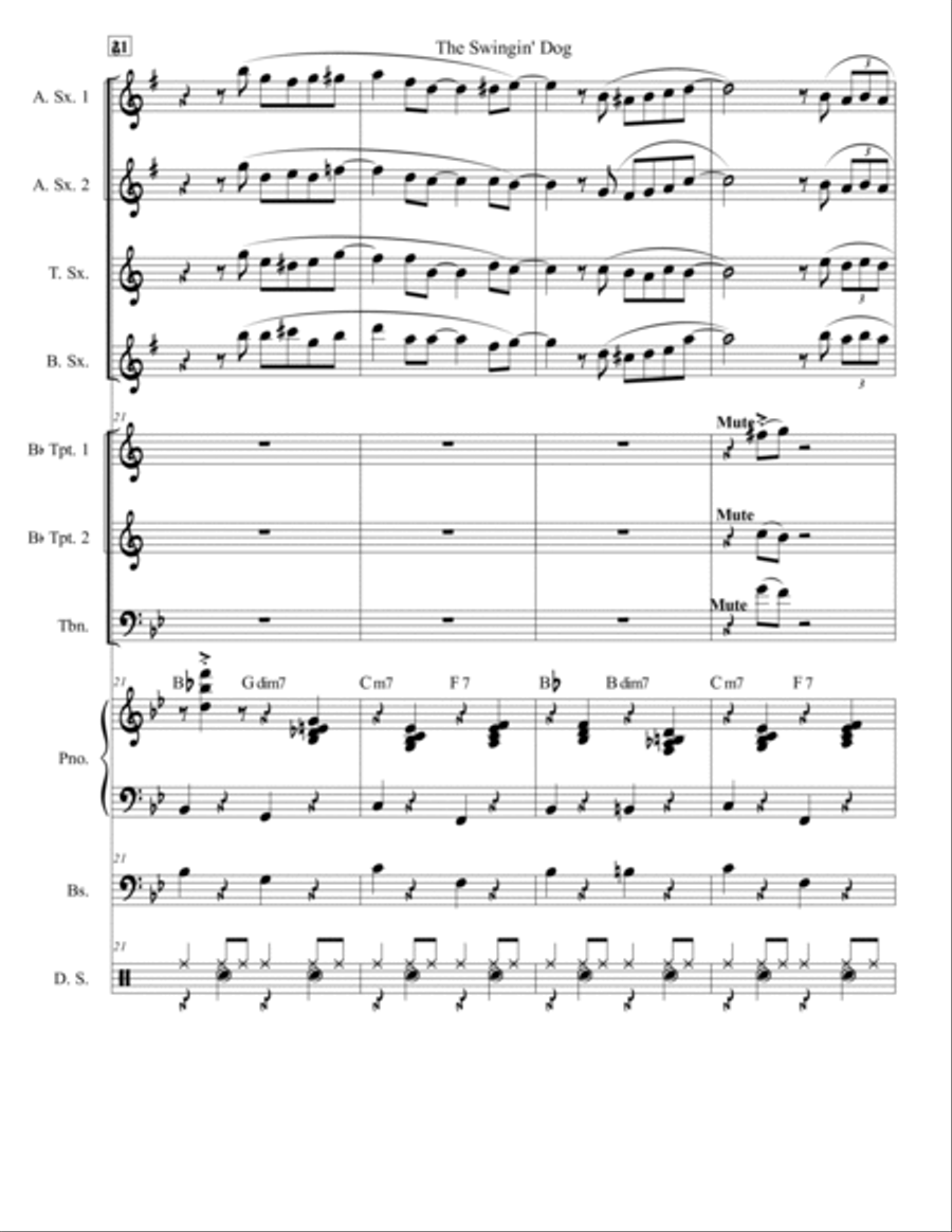 The Swingin' Dog Walker The Swingin' Dog Walker Jazz Ensemble scores gallery preview page 6