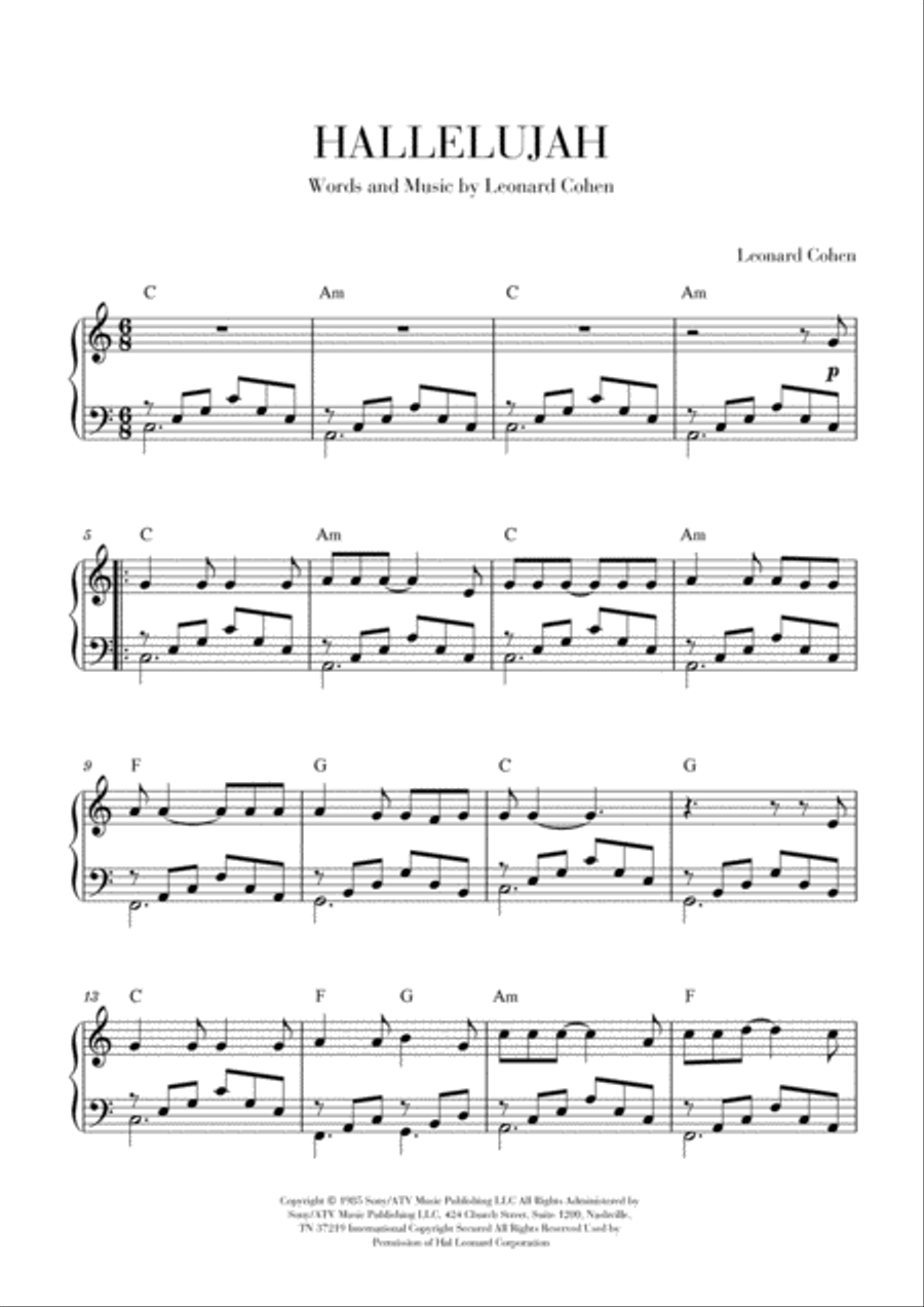 Hallelujah Voice scores gallery preview page 1