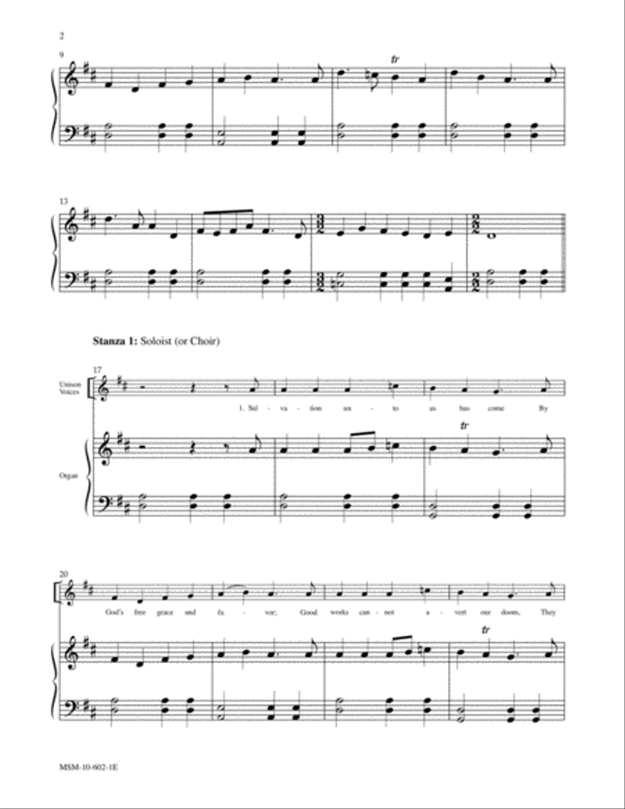 Salvation Unto Us Has Come (Es ist das heil) Choir scores gallery preview page 2
