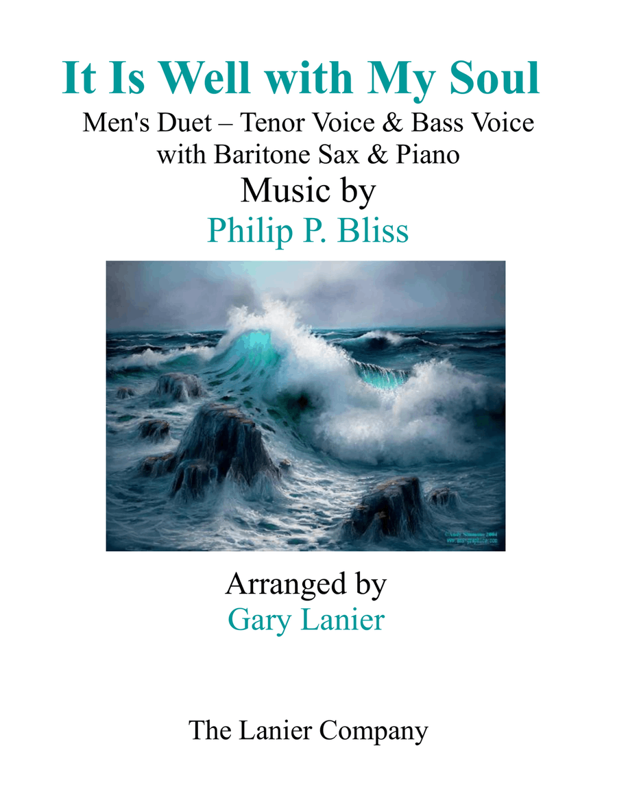 IT IS WELL WITH MY SOUL (Men's Duet - Tenor Voice, Bass Voice) with Baritone Sax & Piano Small Ensemble scores gallery preview page 1